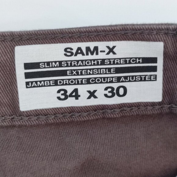 Buffalo David Bitton Sam-X slim straight cotton pants grey men's size 34x30 - Picture 6 of 13